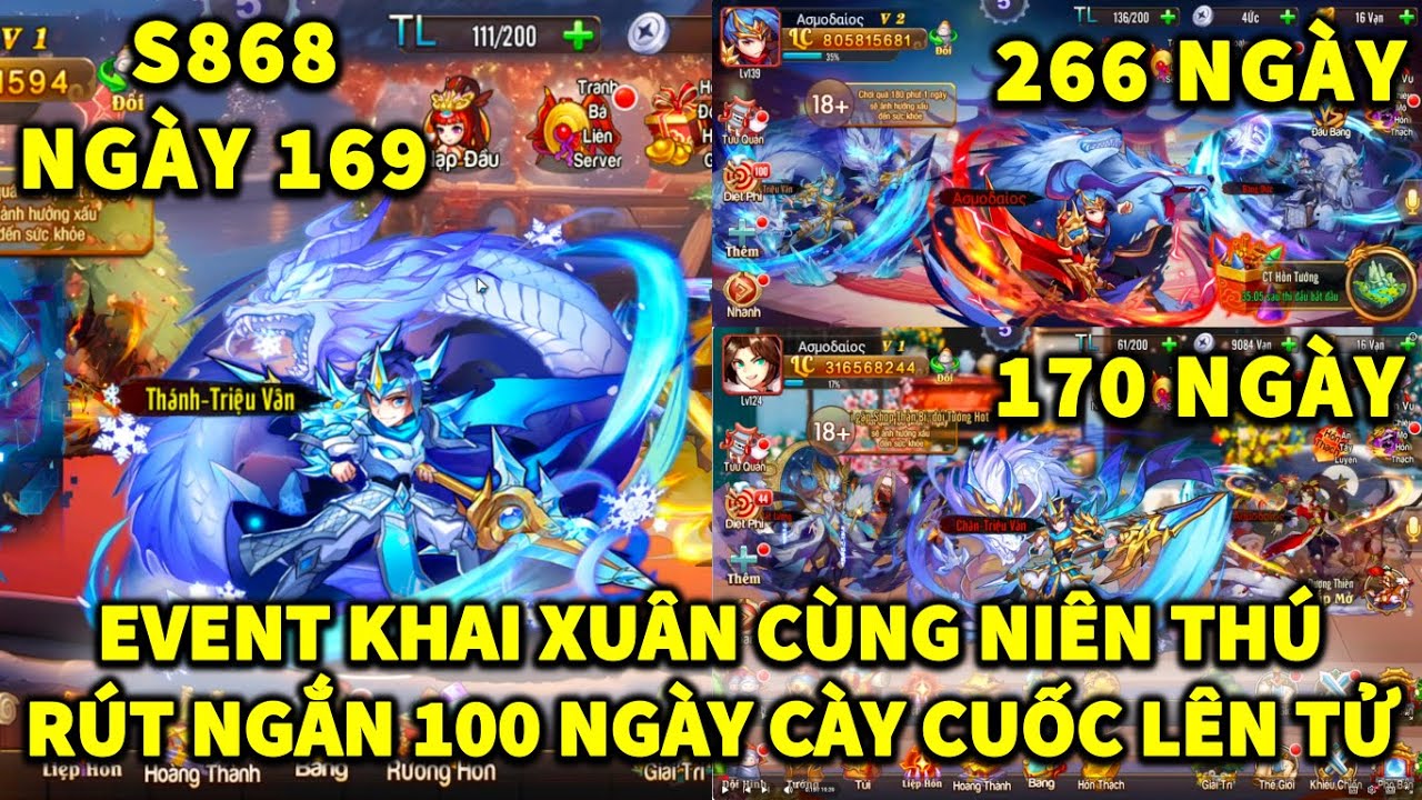OMG3Q S868 NGÀY 169 EVENT KHAI XUÂN NIÊN THÚ QUÁ NGON! RÚT NGẮN 100 NGÀY CÀY CUỐC SO VỚI S761 CHO AE