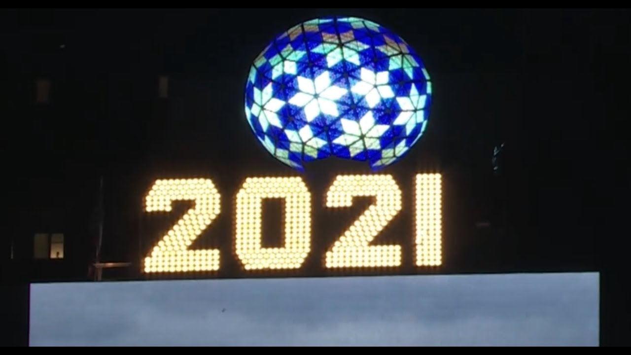 2020-2021 New York City Times Square Ball Drop (clean feed)