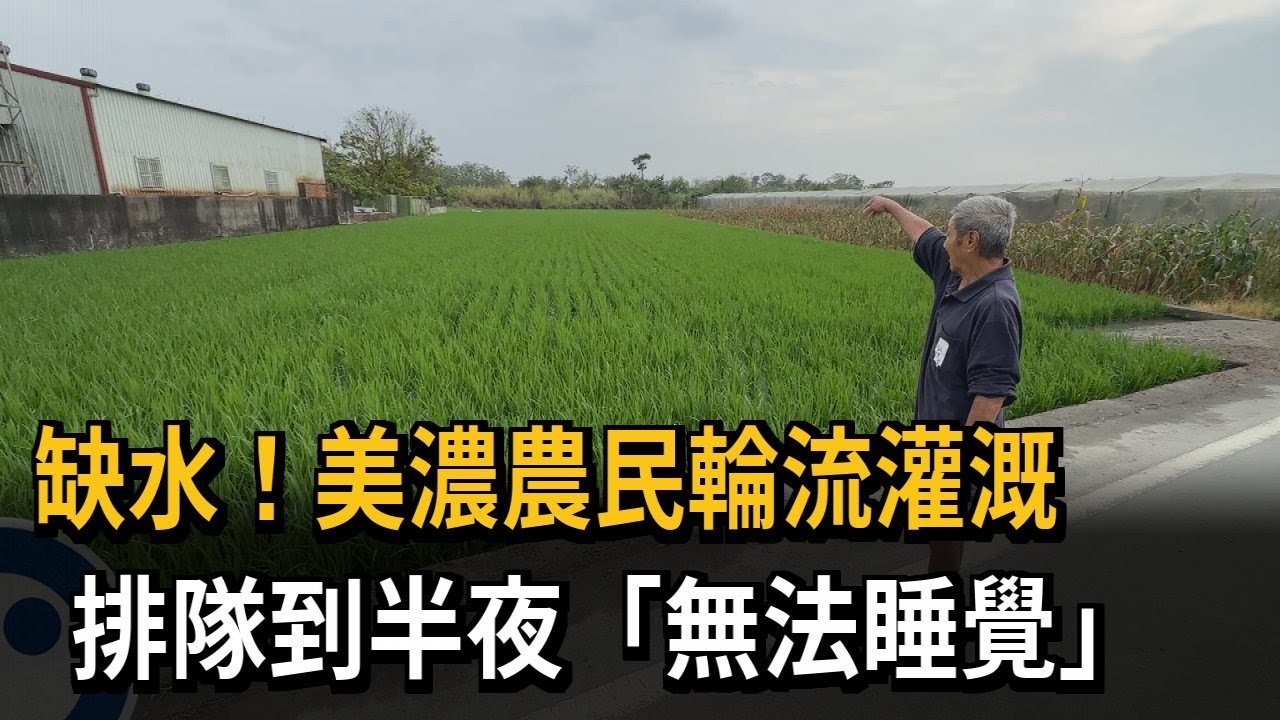 缺水！美濃農民輪流灌溉　排隊到半夜「無法睡覺」－民視新聞