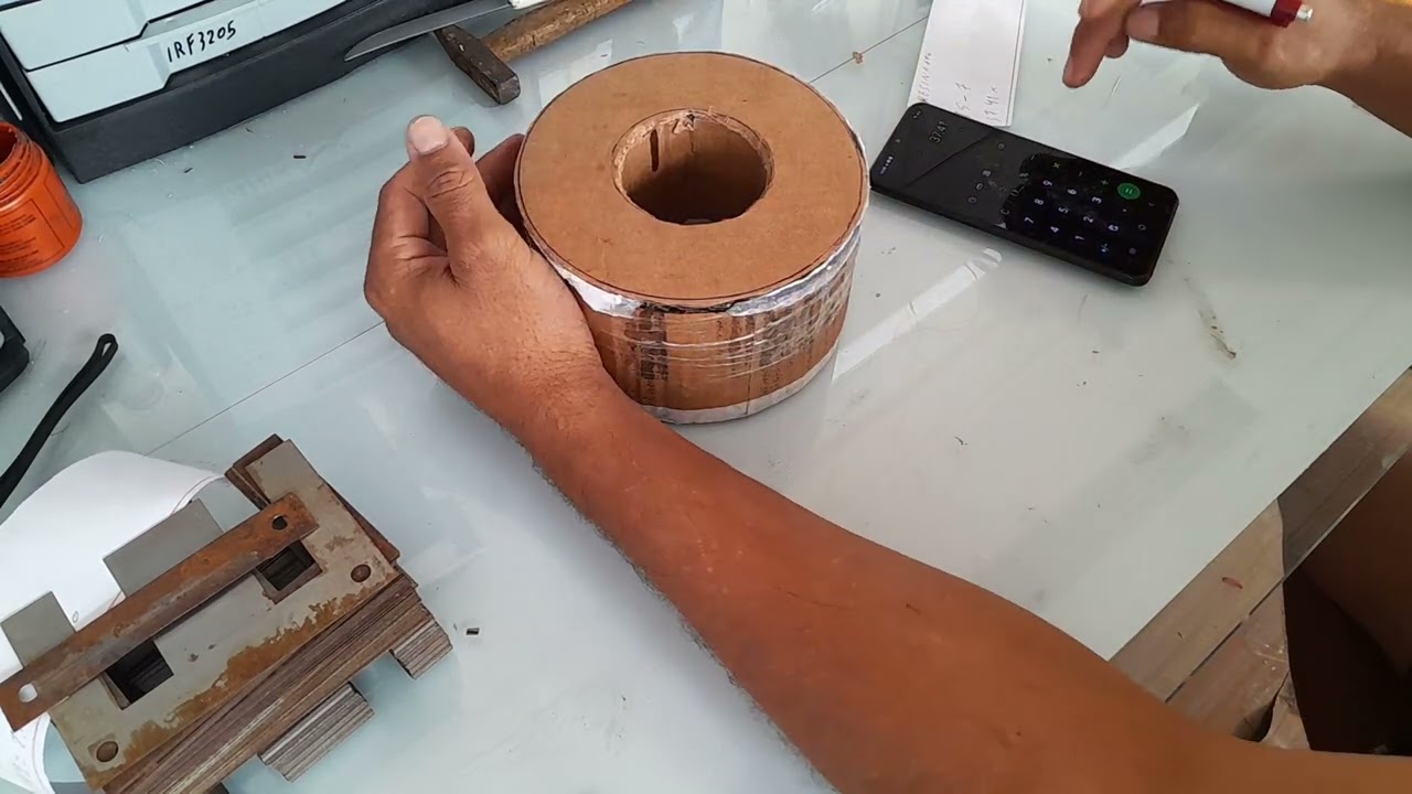 fabricação de transformador toroidal feito com sucata de outros transformador