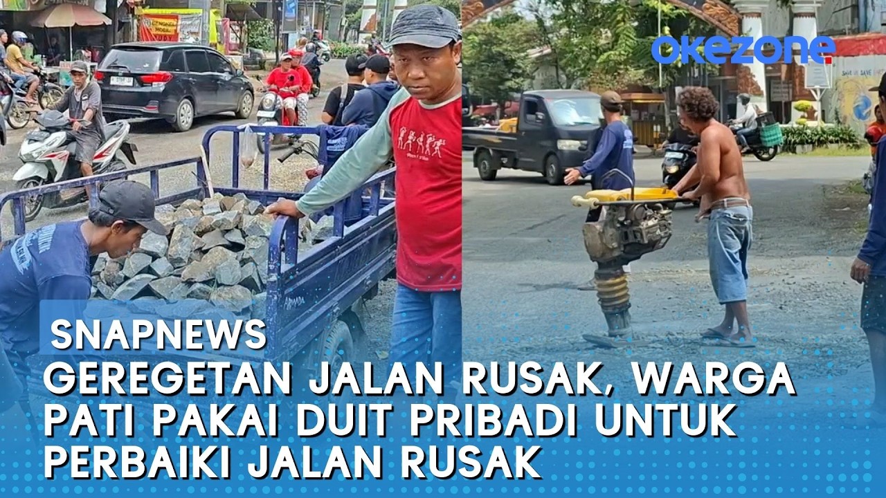 Geregetan Jalan Rusak, Warga Pati Pakai Duit Pribadi untuk Perbaiki Jalan Rusak | Snapnews