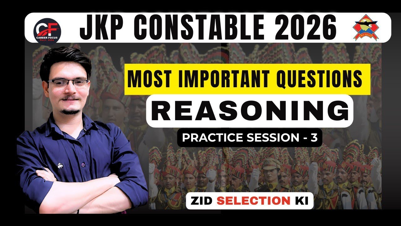 REASONING | JKP CONSTABLE |Day 3 | JKSSB ALL exam covered