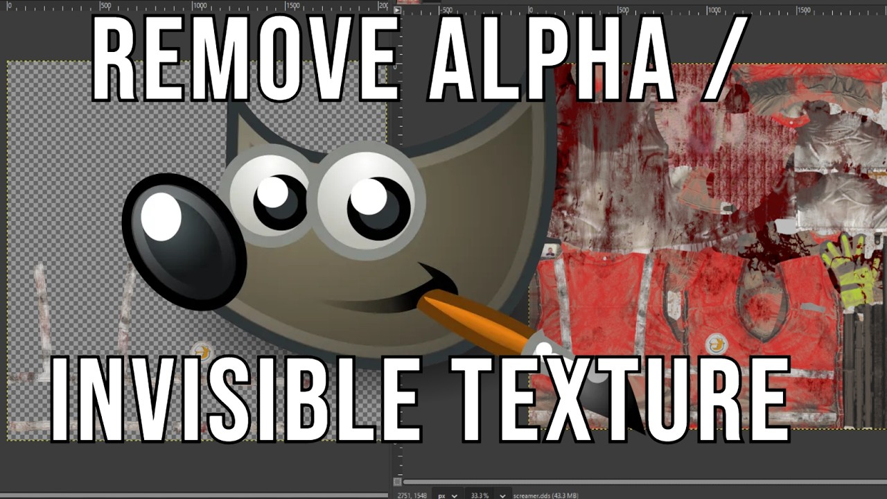 How to remove Alpha Channel and export Texture file with GIMP