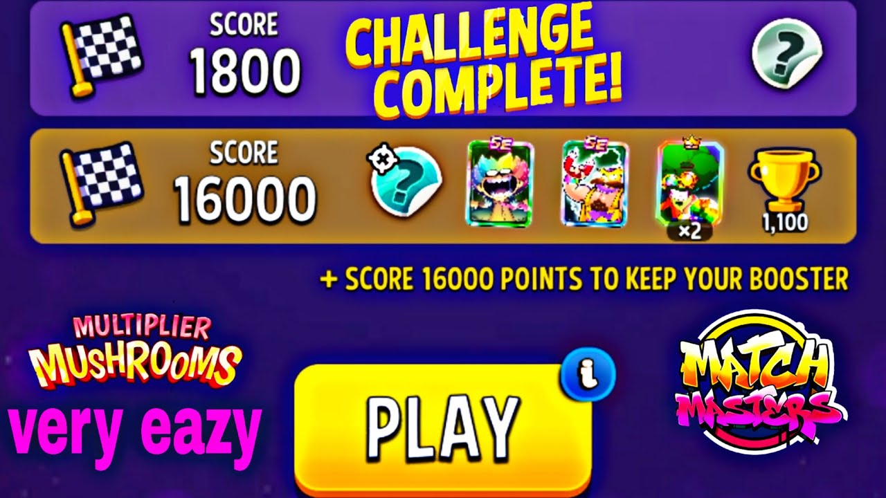 solo challenge multiplier mushroom score really match masters solo challenge.