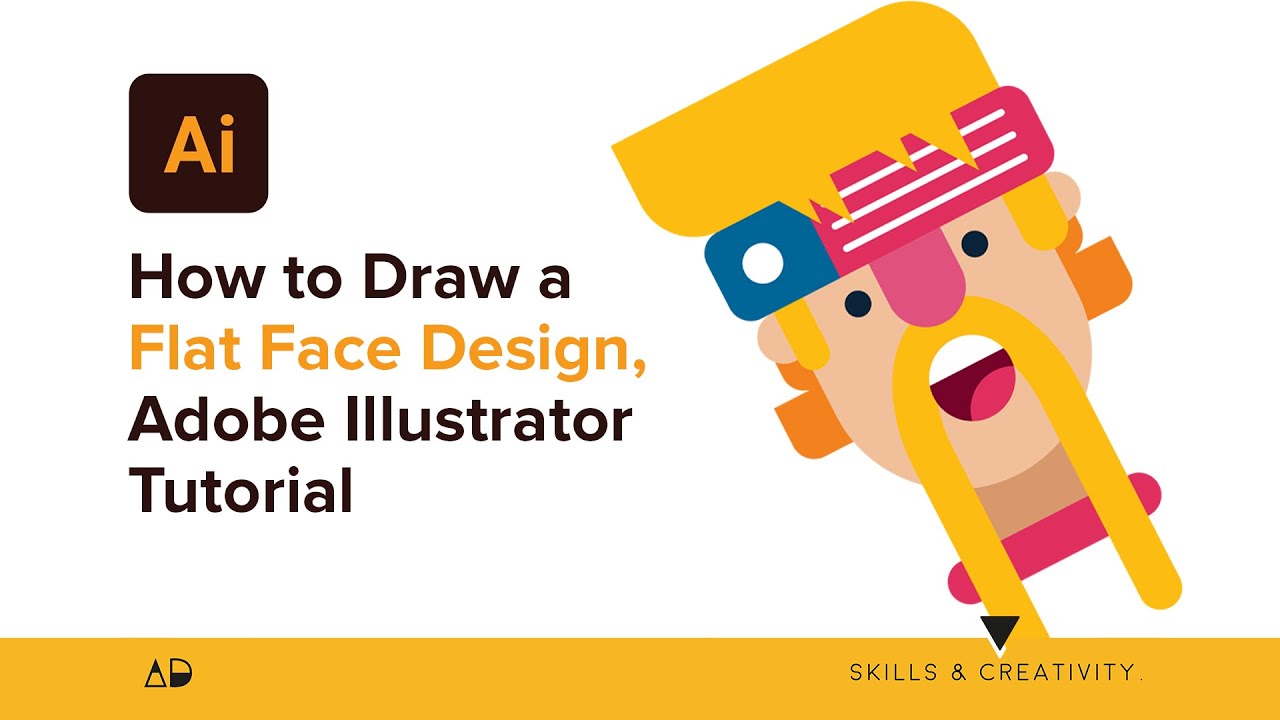 How To Draw A Face, Flat Design Character in 6 Minutes