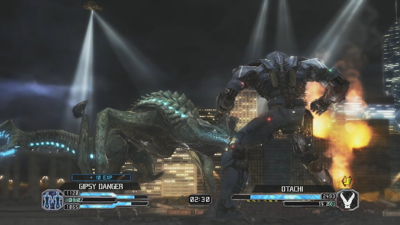 PACIFIC RIM THE VIDEO GAME - GIPSY DANGER vs OTACHI & LEATHERBACK, KNIFEHEAD, CRIMSON TYPHOON