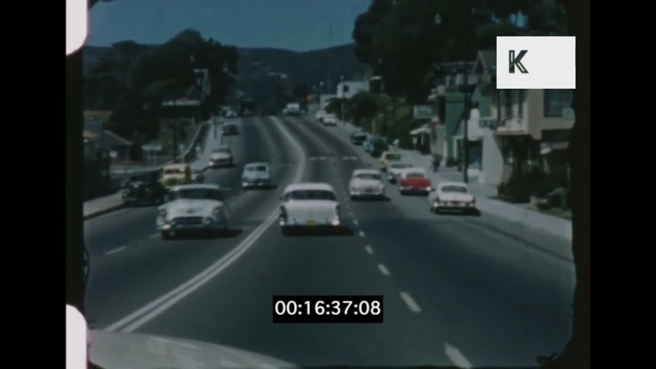 1950s POV Driving On Freeway, USA Road Trip, 8mm Home Movies
