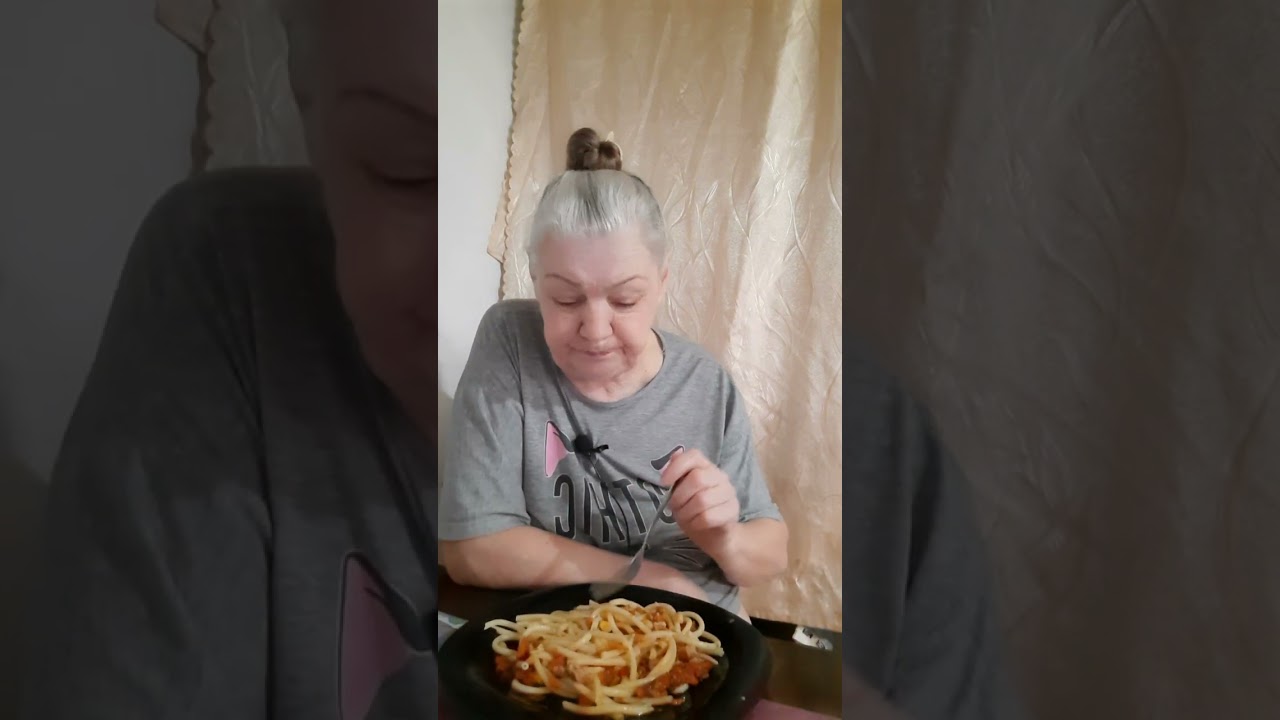 #Мукбанг #спагетти с овощами и тунцом