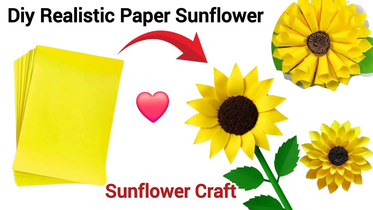 How to Make a 3D Paper Sunflower at Home | Easy and Beautiful Paper Flower Craft for Beginners