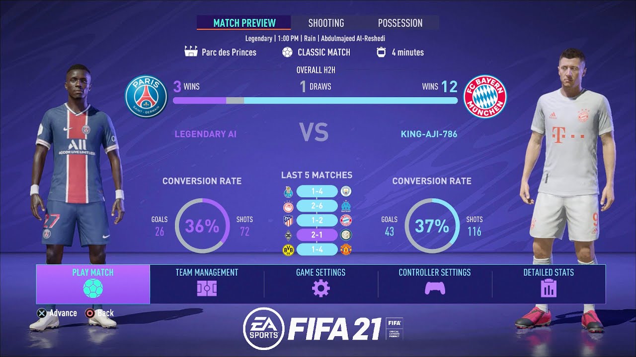 FIFA 21 - Paris Saint-Germain Vs Bayern Munich FULL GAMEPLAY - PS4/HD