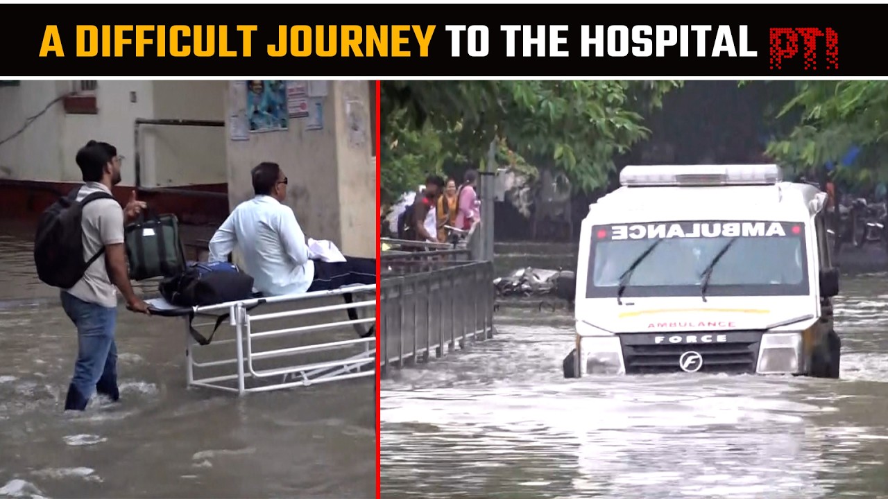 Heavy rain waterlogs BHU Hospital premises in Varanasi, patients struggle to move