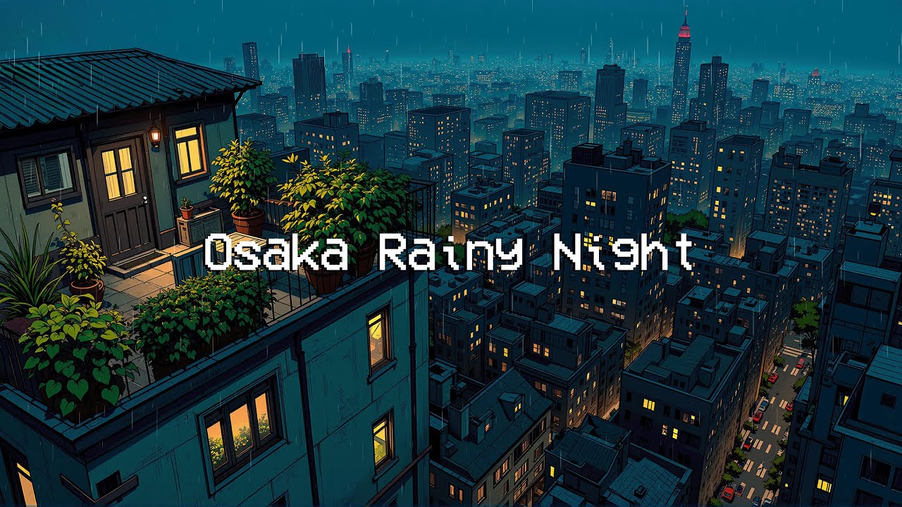 Osaka Rainy Night 🌧️ Study, Relax, Deep Focus with Nostalgic Lofi Chill & Retro 1980s Music