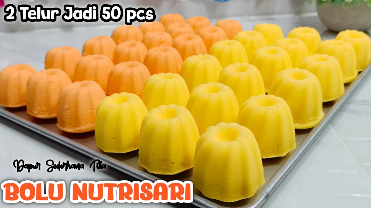IDE JUALAN MENJANJIKAN SELAIN ENAK BIKINNYA JUGA MUDAH‼️ 2 TELUR JADI 50 PCS | Resep Bolu Nutrisari