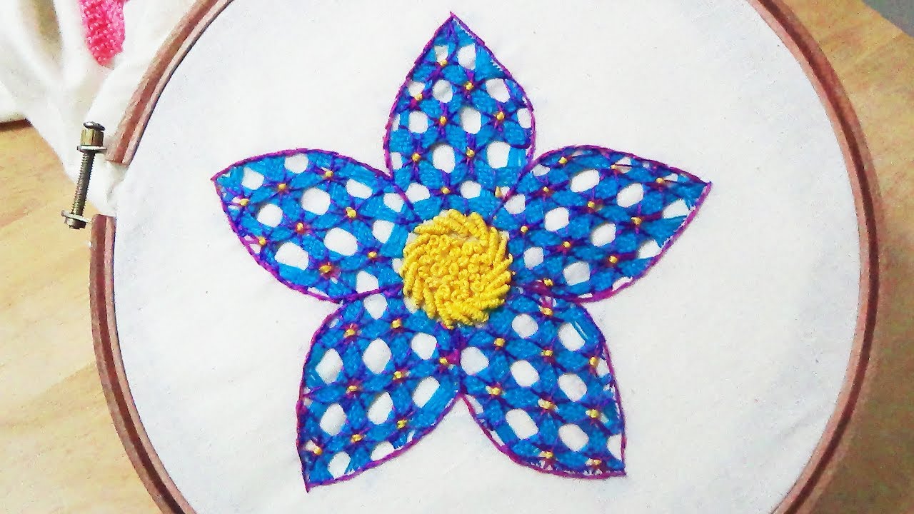 Hand Embroidery: Fantasy Flower/Weaving Stitch