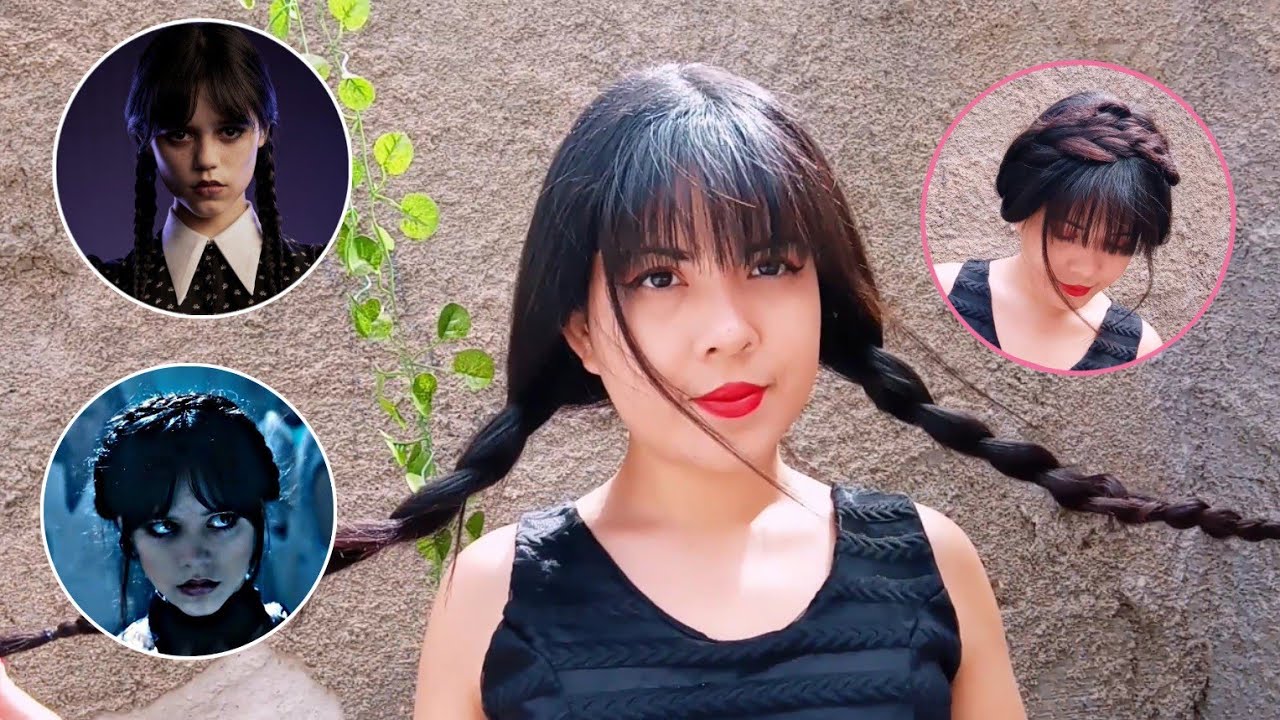 Recreando los peinados de Wednesday Addams /peinado con trenzas /easy Hairstyles for girls 🌸La Chica