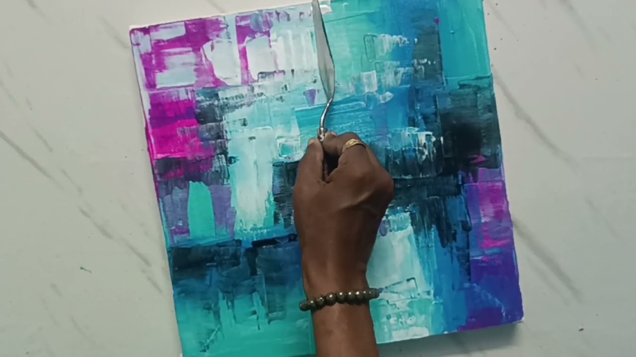 Colorful Abstract Painting | Acrylic Art with Palette Knife