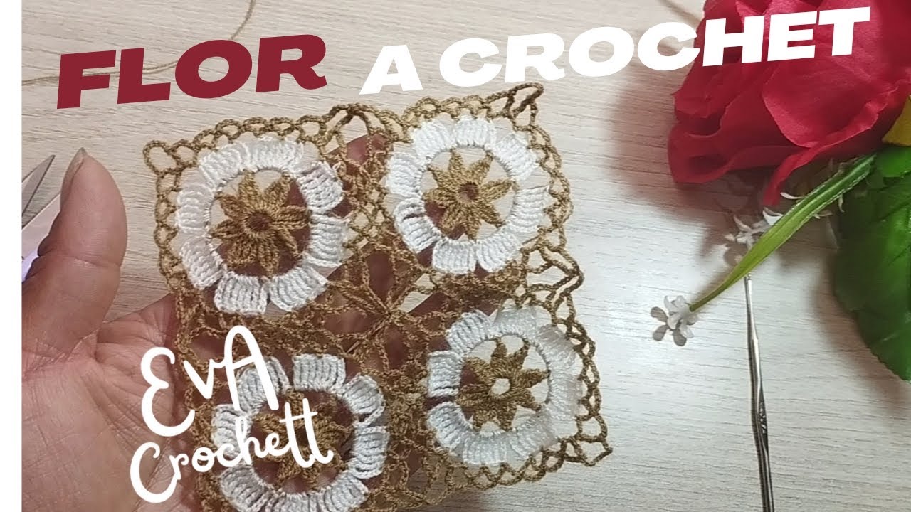 Flor a crochet Fácil de tejer para #mantas #chalecos #blusas #manteles