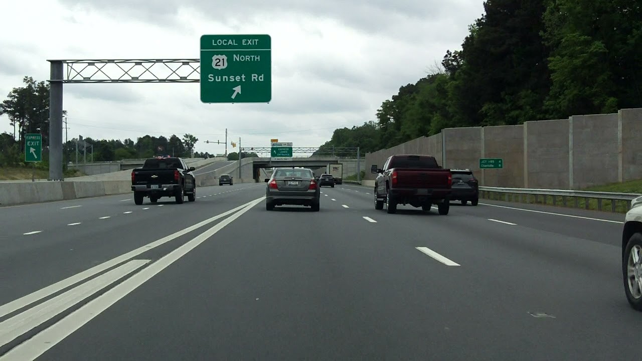 Driving through metropolitan Charlotte, NC southbound