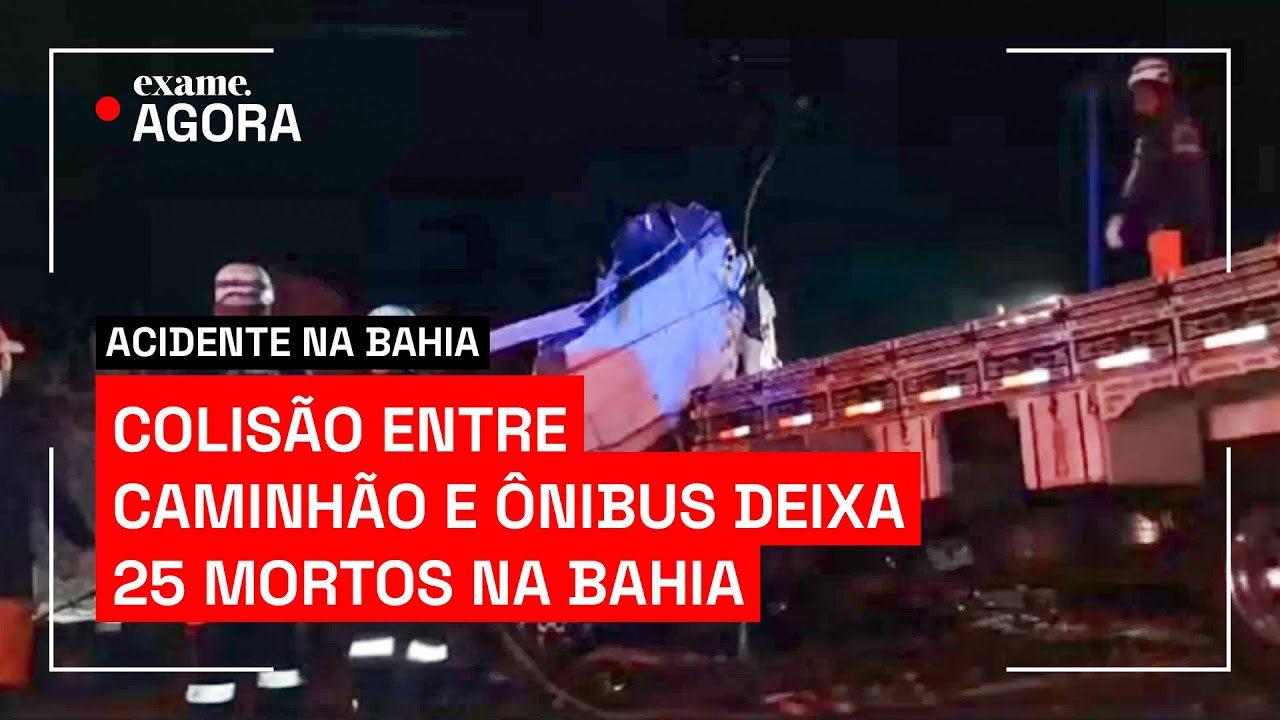 Acidente entre caminhão e ônibus deixa 25 mortos na Bahia