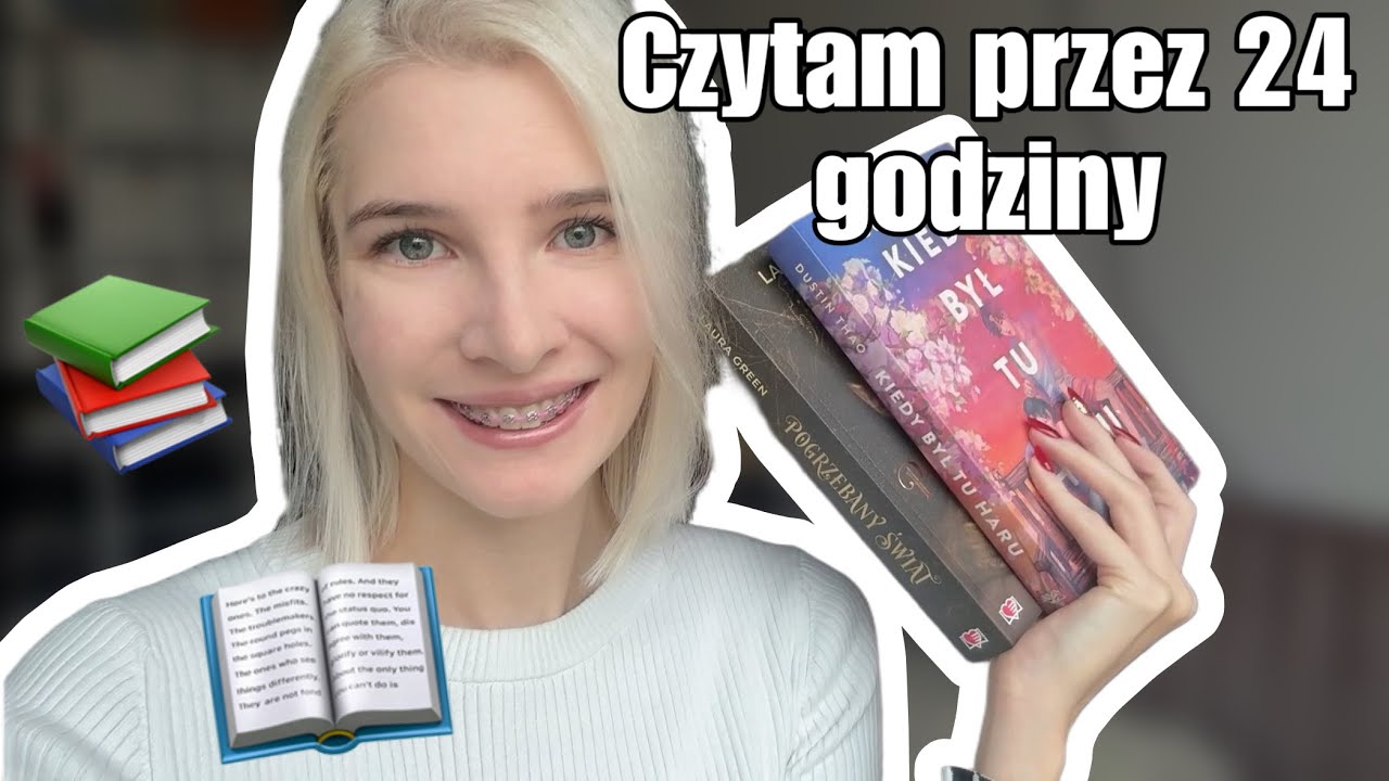 CZYTAM PRZEZ 24 GODZINY + idę  do biblioteki| Vlog
