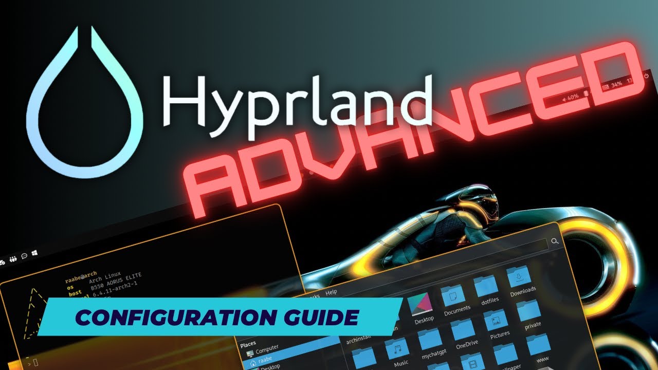 Advanced Hyprland installation. CONFIGURATION with waybar, pywal, swww, thunar and Windows 11 VM