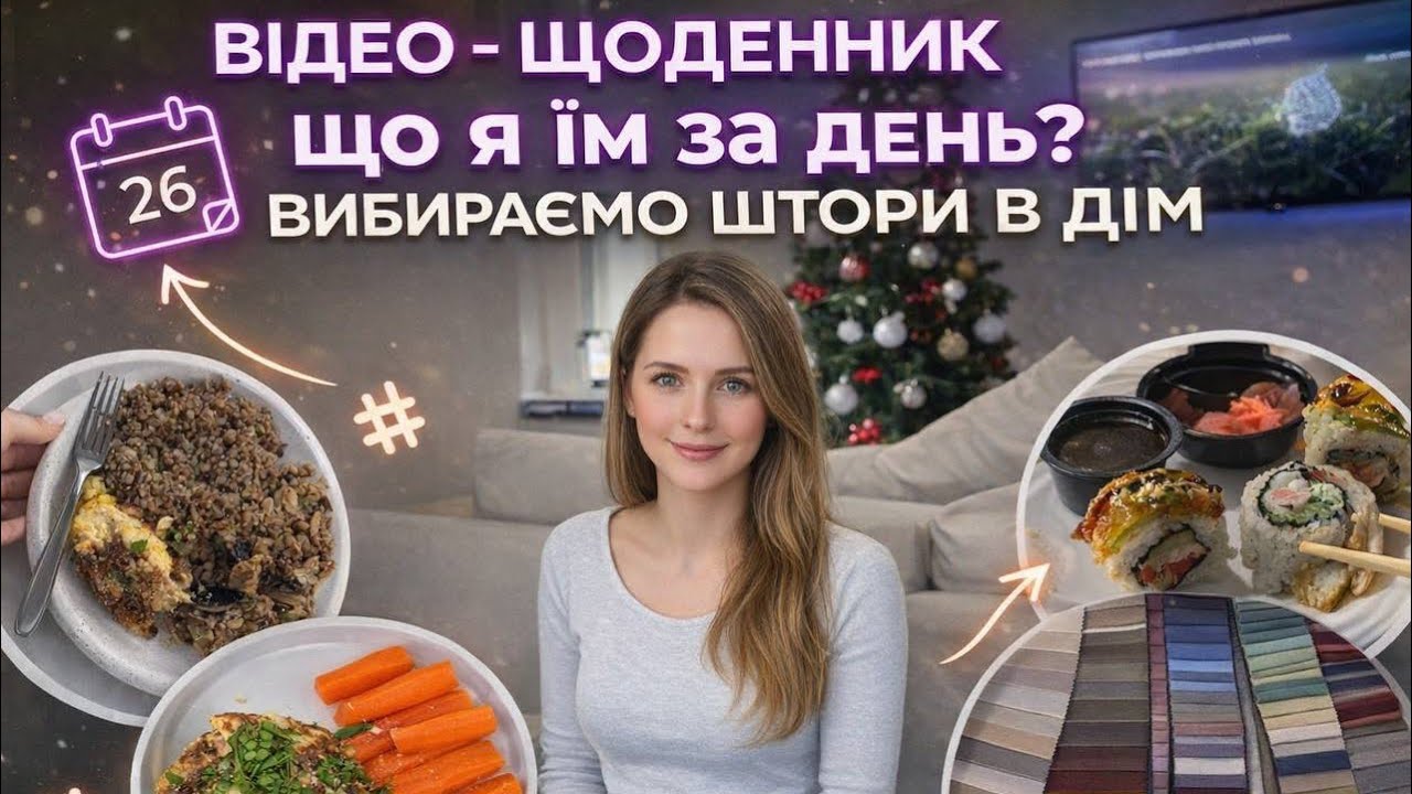 ВИБИРАЄМО ШТОРИ В ДІМ/ ЩО Я ЇМ ЗА ДЕНЬ/ 26 ДЕНЬ ЧЕЛЕНДЖУ/ ВІДЕО-ЩОДЕННИК