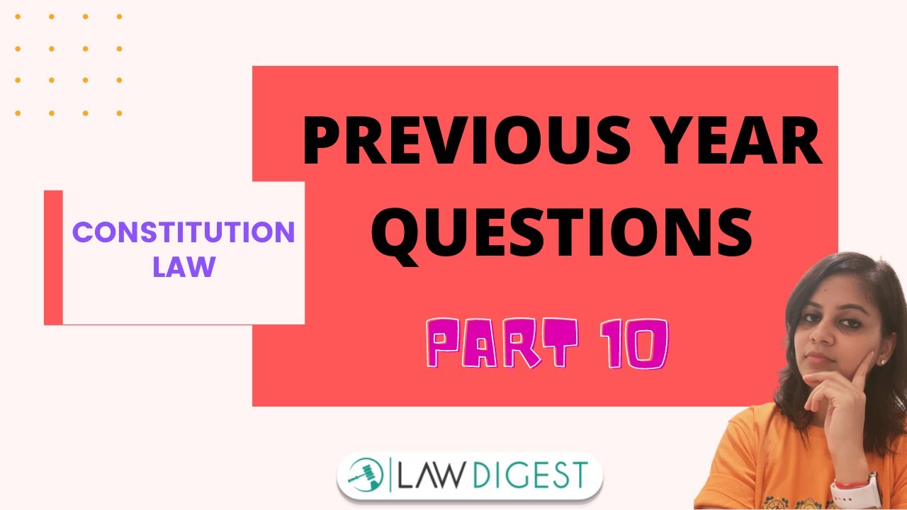 Previous Year Questions on Constitution Law P10| DU LLB, BHU LLB, PU LLB, MHCET Law
