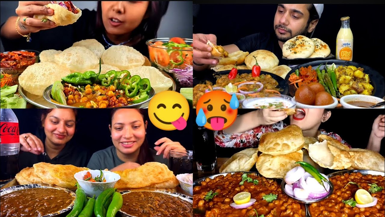 Chole bhature 😋eating sound mukbang compilation #cholebhaturae  #compiladodememes #chole #rich 