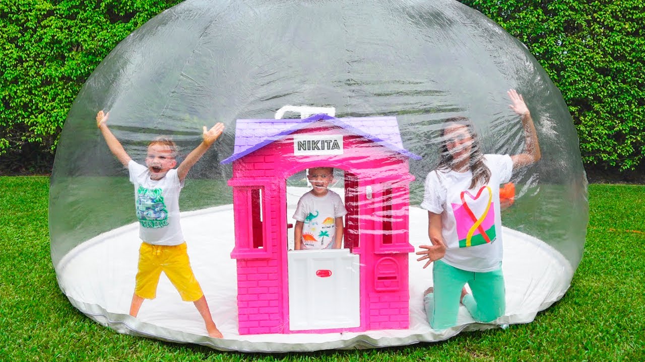 Vlad and Niki build Inflatable Playhouse for children - Funny stories for kids