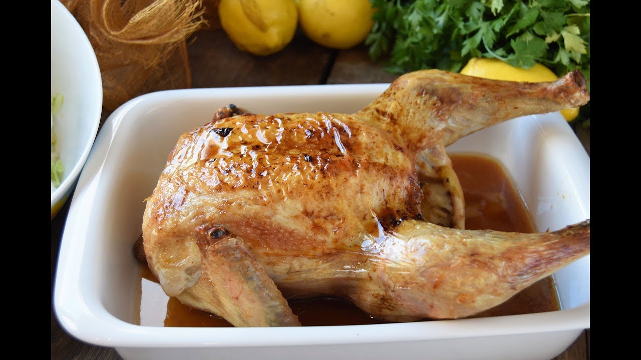 Pollo asado con cerveza y limón