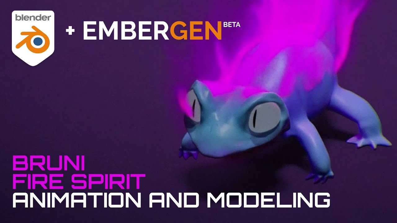 Bruni the Fire Spirit - modeling and animation in Blender and Embergen