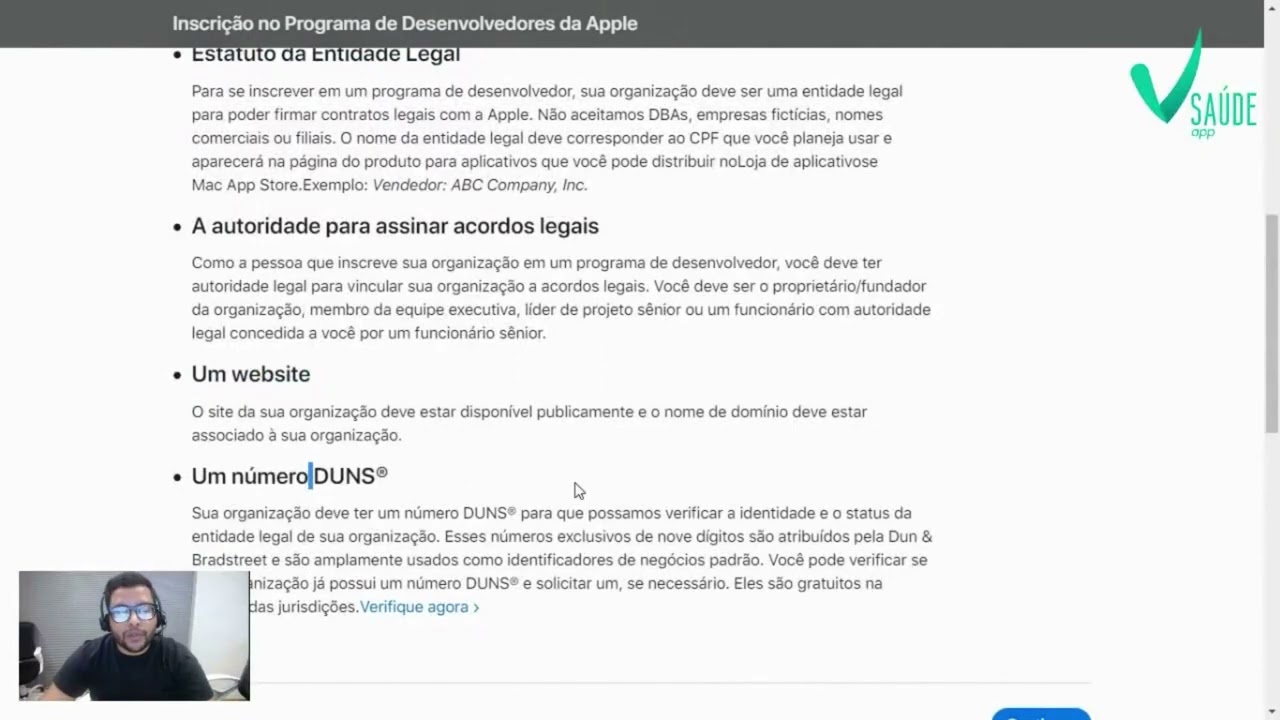 Solicitando a inscri&ccedil;&atilde;o como desenvolvedor da Apple