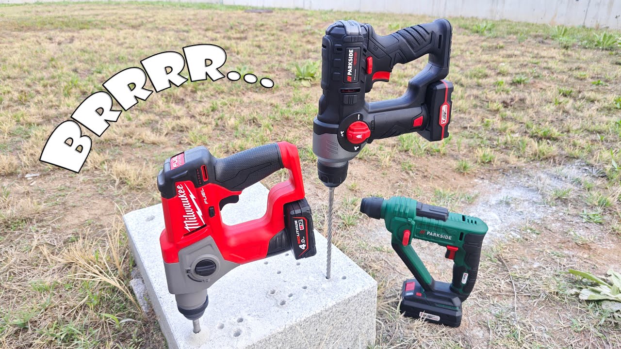 Перфоратор Parkside Performance 12 В против компактного перфоратора Milwaukee M12 SDS-Plus