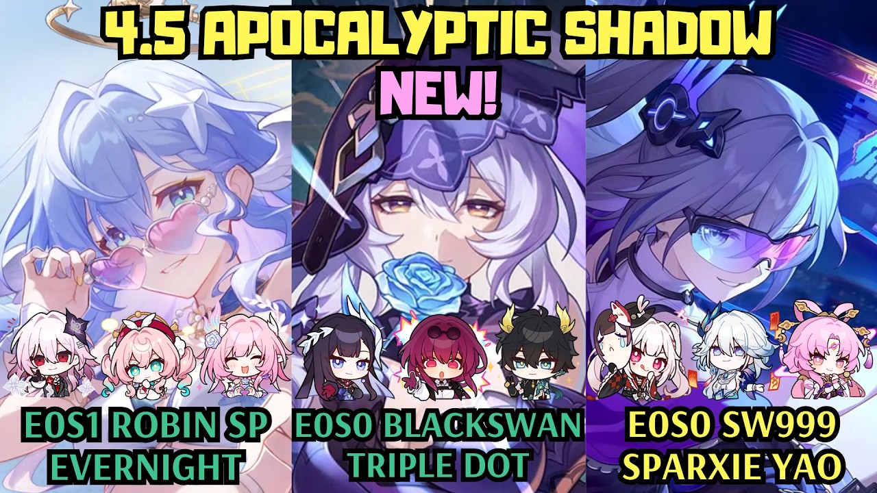 E0 Robin SP x E0 Black Swan x E0 SW999 | NEW 4.5 Apocalyptic Shadow Starward Mode | Honkai Star Rail