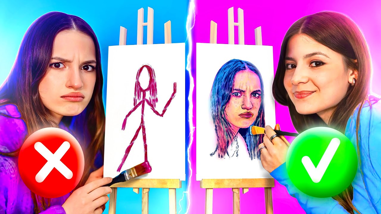 Qui dessine le mieux ? - Lévanah VS Elina / 3 CHALLENGES D’ART