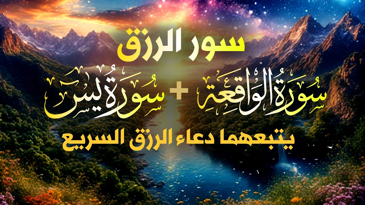 شغلها بنية الرزق، 🎧 سورة يس والواقعة يتبعهما دعاء الرزق والبركة، بإذن الله. 💐🌻