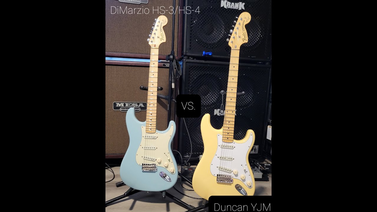 Duncan YJM VS. DiMarzio HS-3 & HS-4 Power Chords and Traditional Strat Sounds Comparison