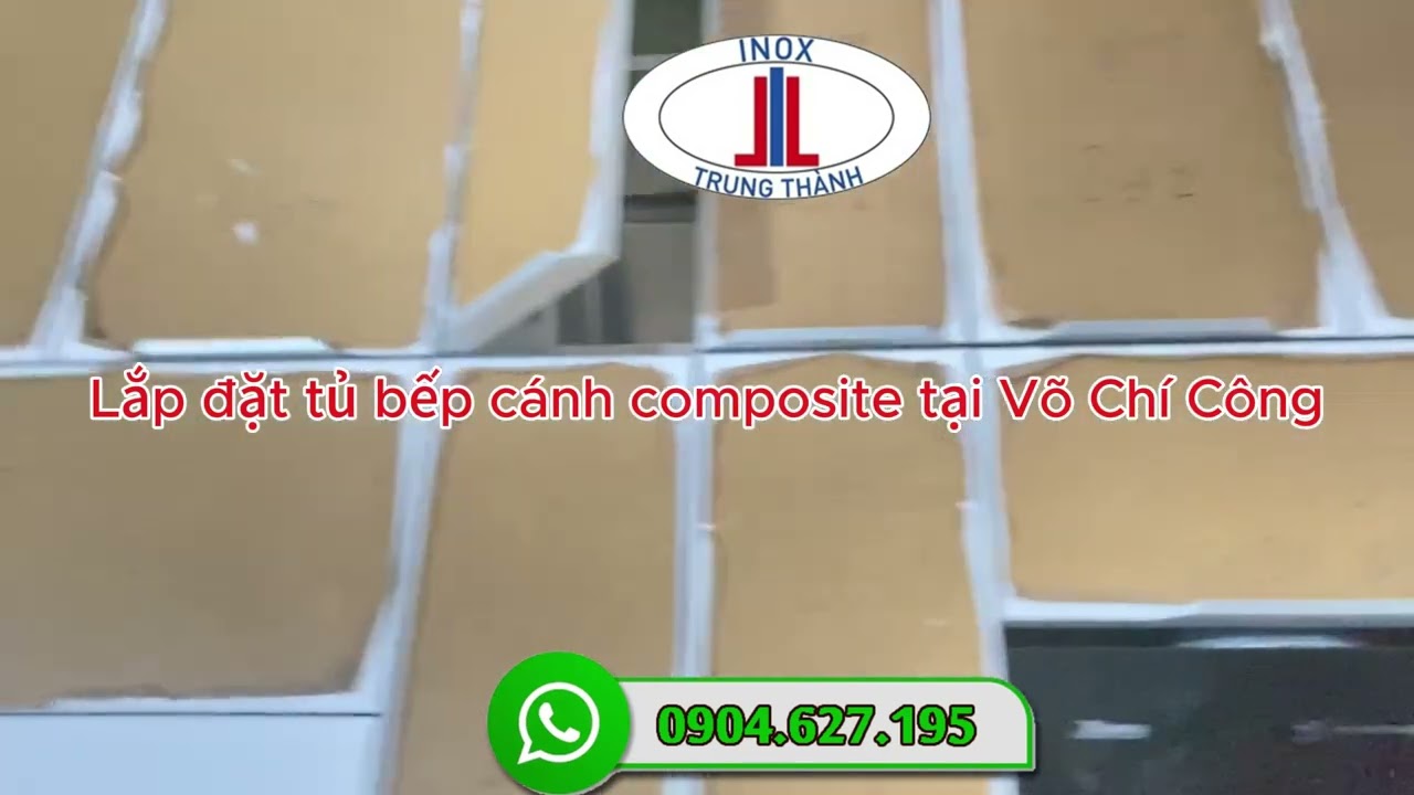 TỦ BẾP INOX CÁNH COMPOSITE LẮP ĐẶT TẠI VÕ CHÍ CÔNG, HÀ NỘI || INOX TRUNG THÀNH: 0904.627.195