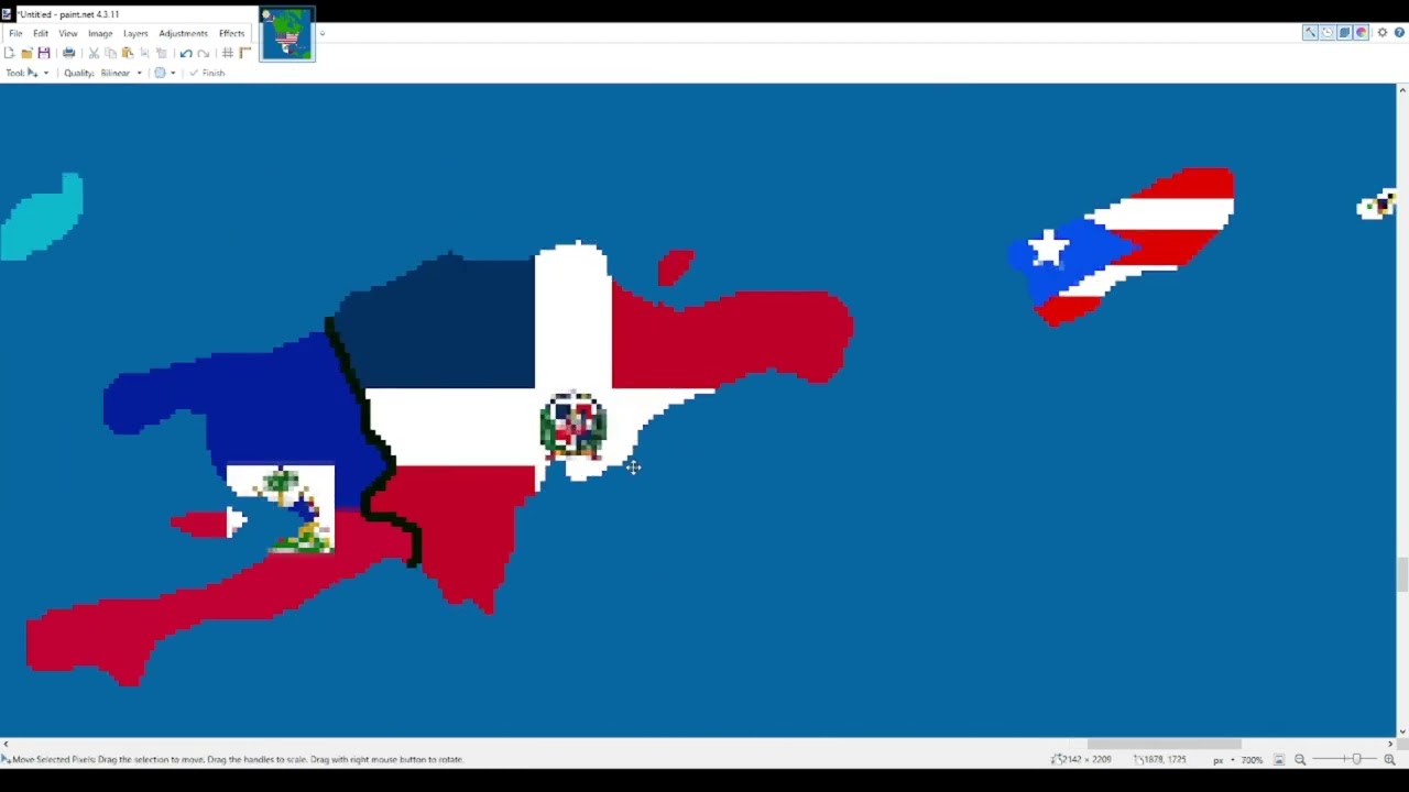 Flag Map of North America: TIMELAPSE