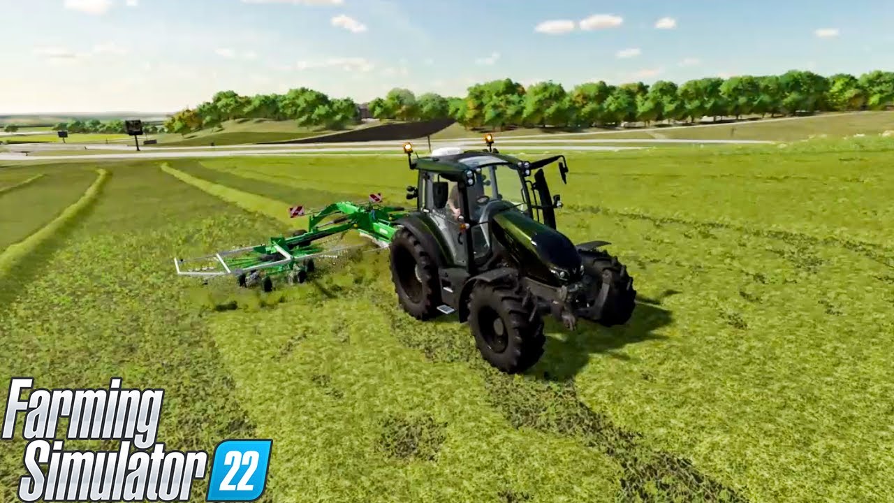 Collecting Hay with Windrower | Elmcreek | No Mods Challenge | Farming Simulator 22