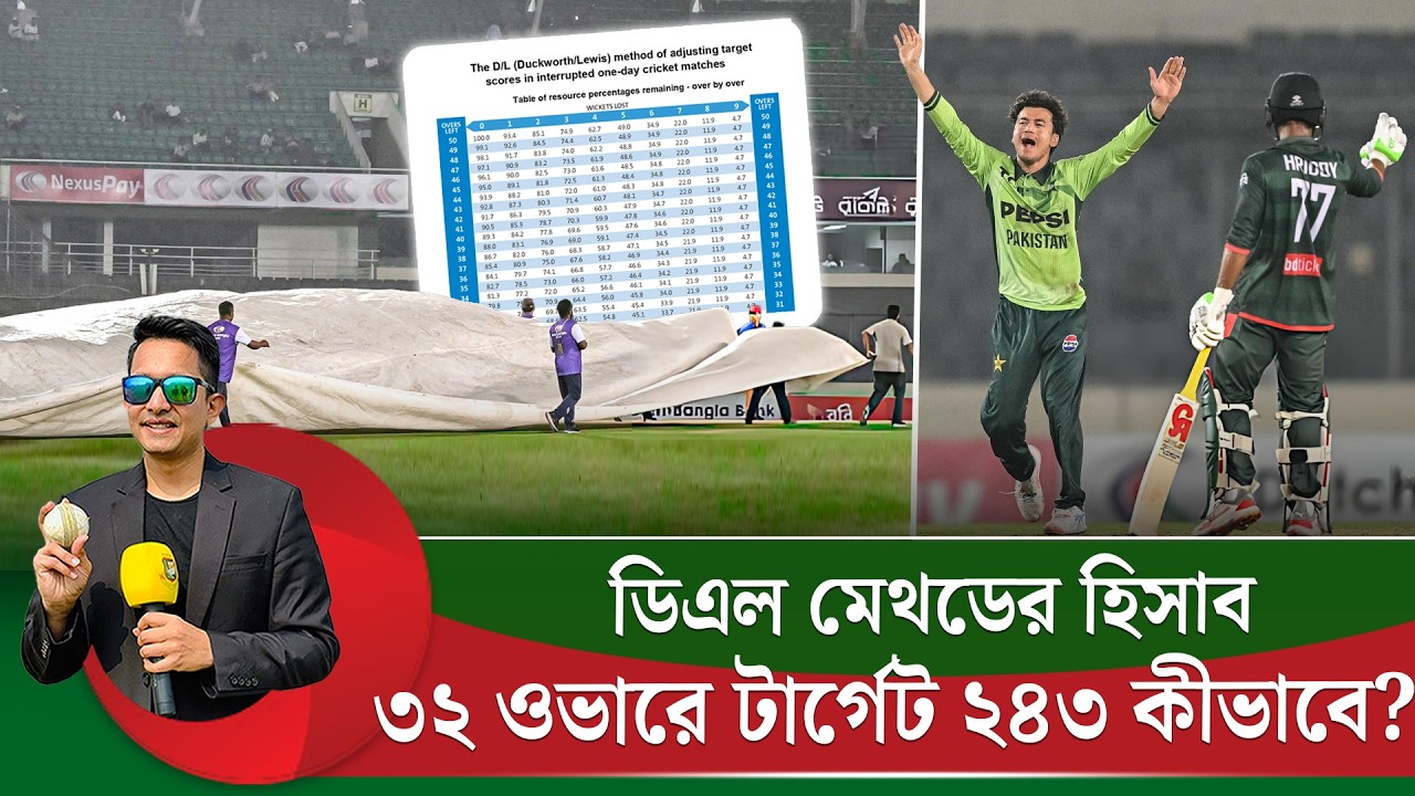 ৩২ ওভারে ২৪৩ টার্গেট কীভাবে হল? ডিএল মেথড কীভাবে কাজ করে? || On Field 2026