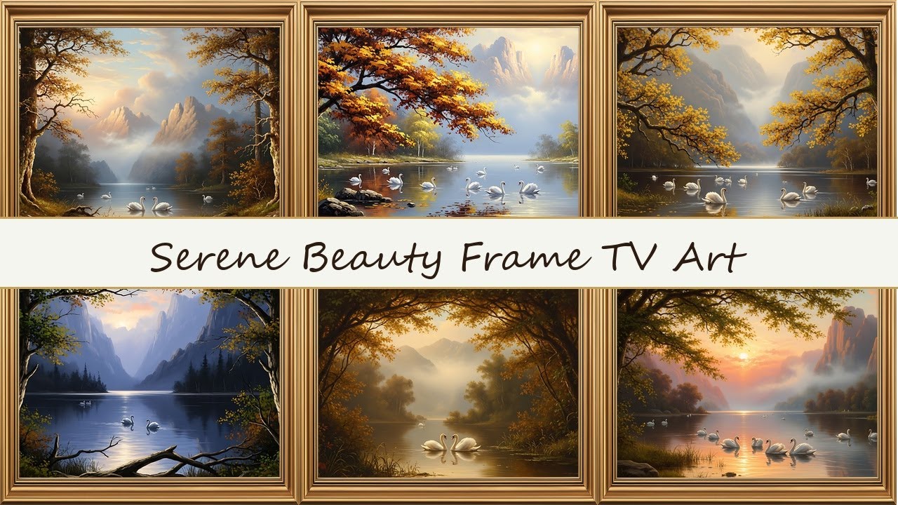 Elegant TV Wallpaper in Gold Classical Frame | Museum-Style Living Room Aesthetic