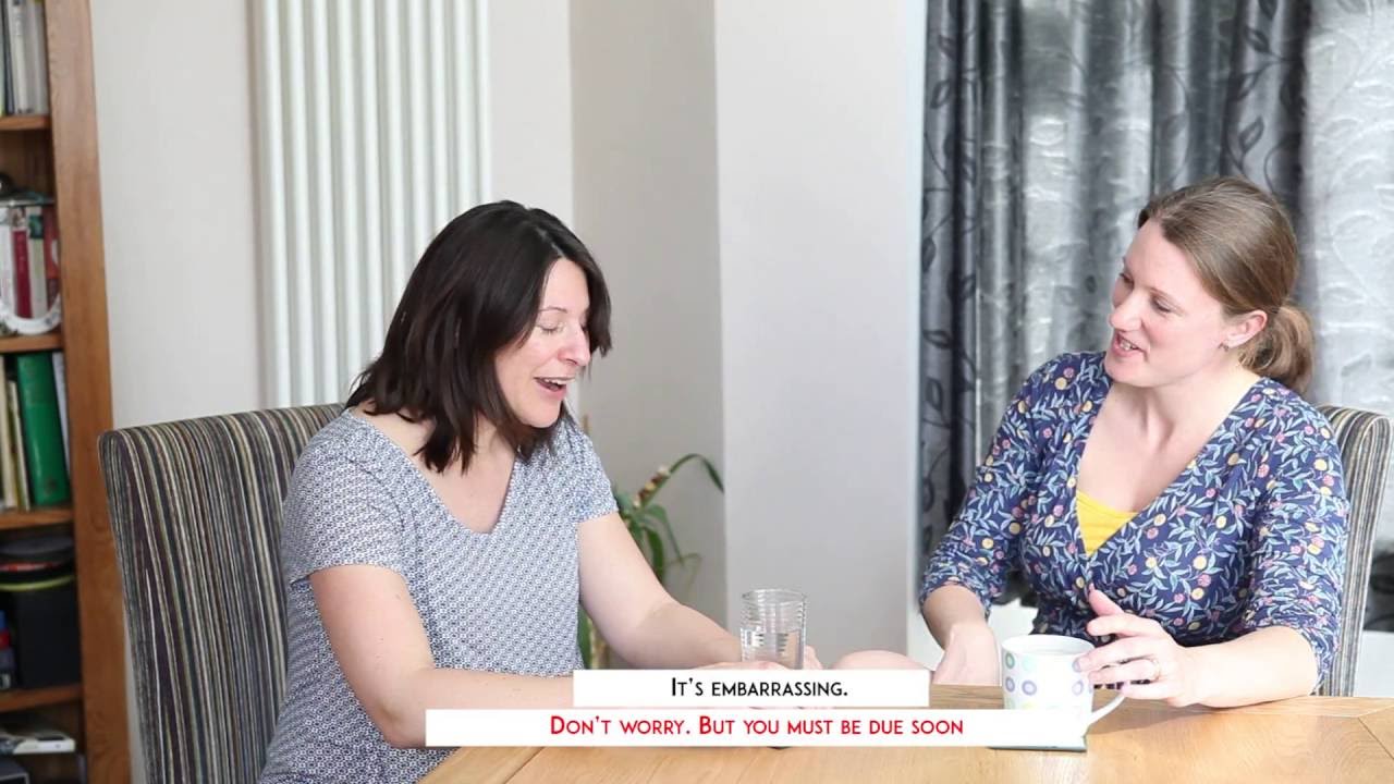 English Unlocked - pregnancy English conversation lesson - phrasal verbs