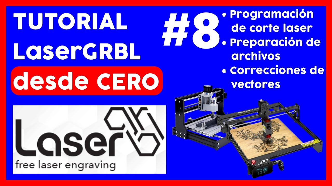 🔥💻 TUTORIAL LaserGRBL desde CERO parte 8 CURSO CORTAR con laser VECTORES corte laser con INKSCAPE