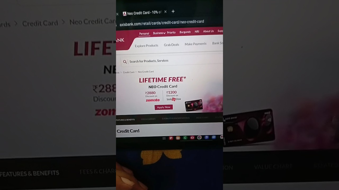 Axis bank NEO rupay credit card Lifetime free. Neo rupay card offer pre approved. No income proof