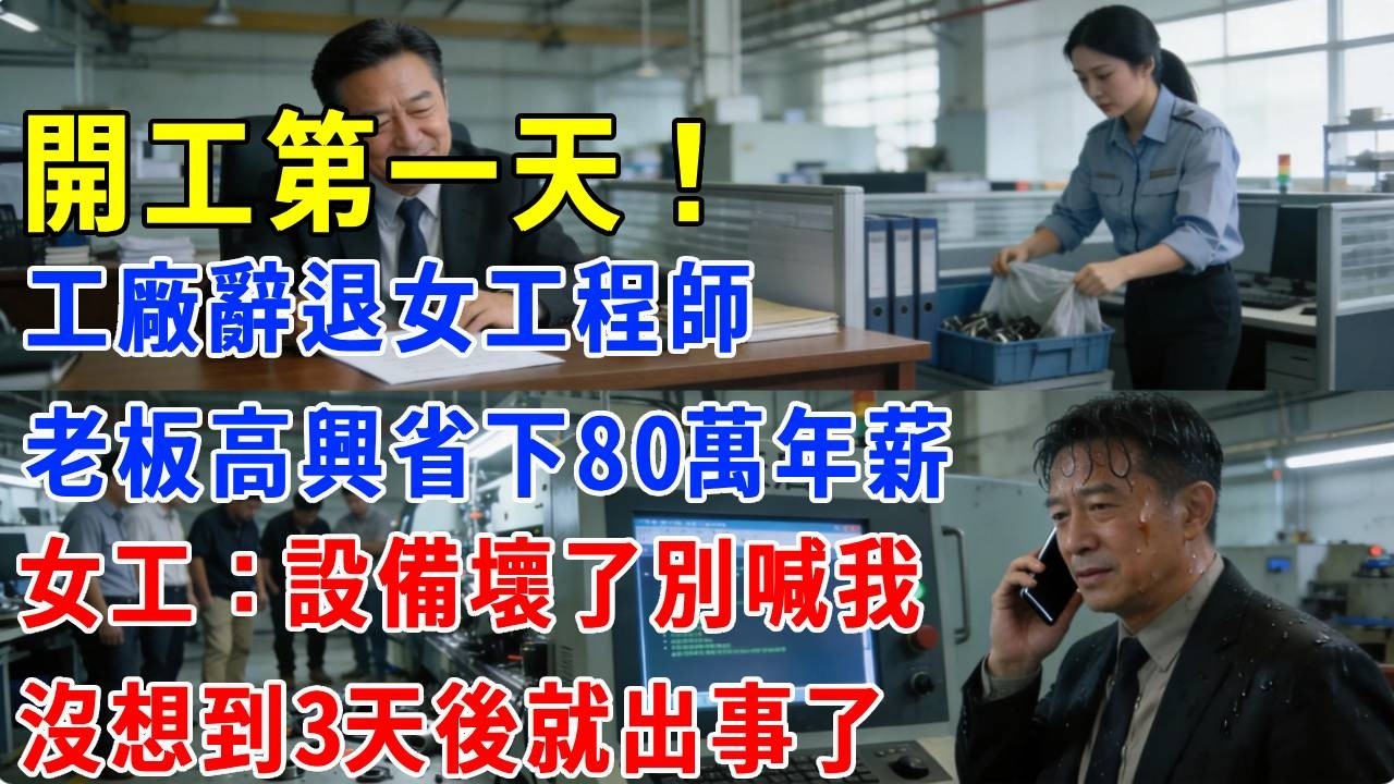 工廠辭退女工程師，老板高興省下80萬年薪，女工：設備壞了別喊我！沒想到3天後就出事了！#正能量 #故事分享 #故事頻道 #生活經驗 #人生感悟 #打脸 #职场