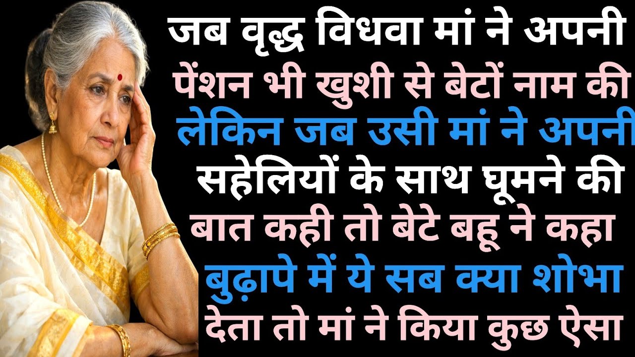 जब वृद्ध विधवा मां ने अपनी पेंशन भी खुशी खुशी नाम की लेकिन जब उसी मां ने अपनी सहेलियों के साथ घूमने.