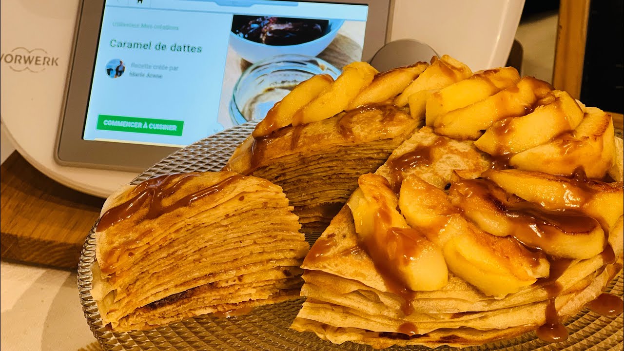 Thermomix/Gâteau de crêpes au cidre et caramel de dattes/Cookidoo