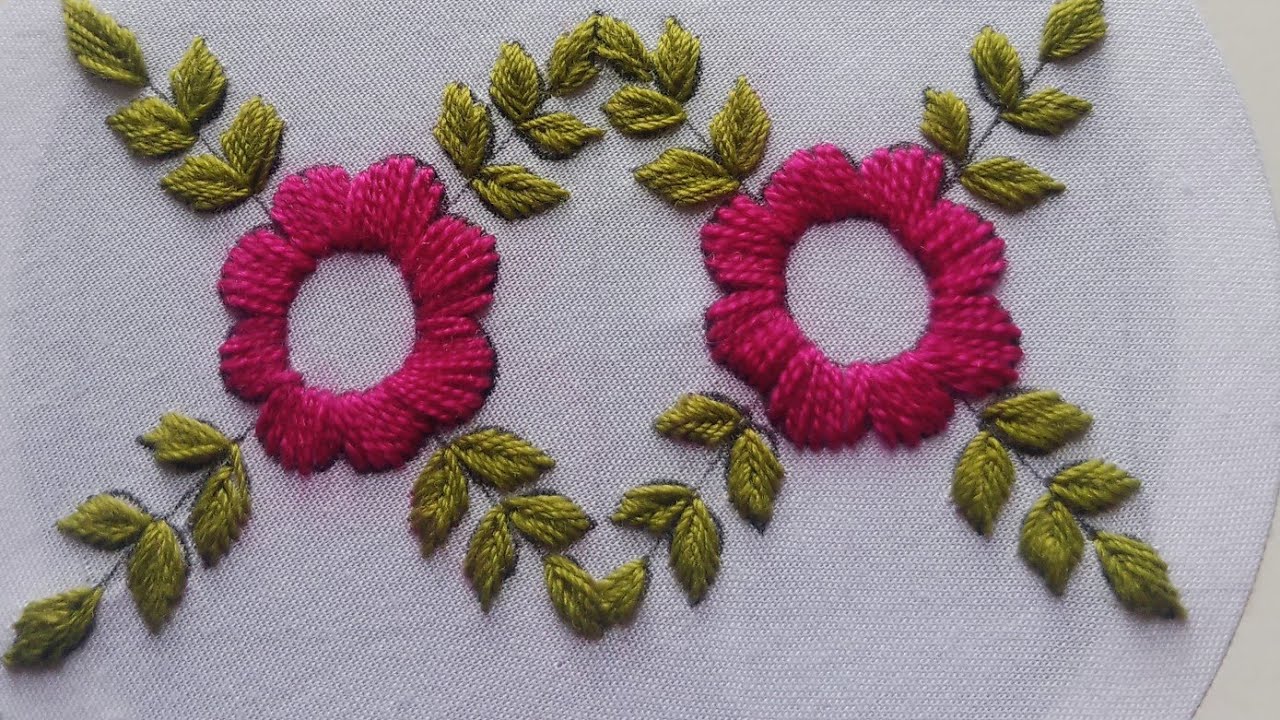 Very easy & simple fulkari embroidery for baby frok / Baby frok embroidery ideas/ হাতের কাজের জামা।