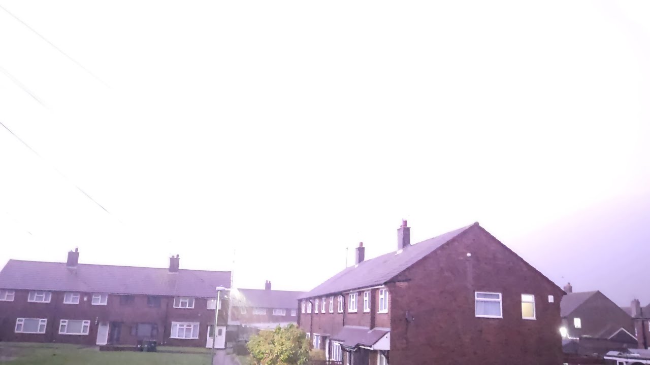 Early morning thunderstorm with heavy wind and rain